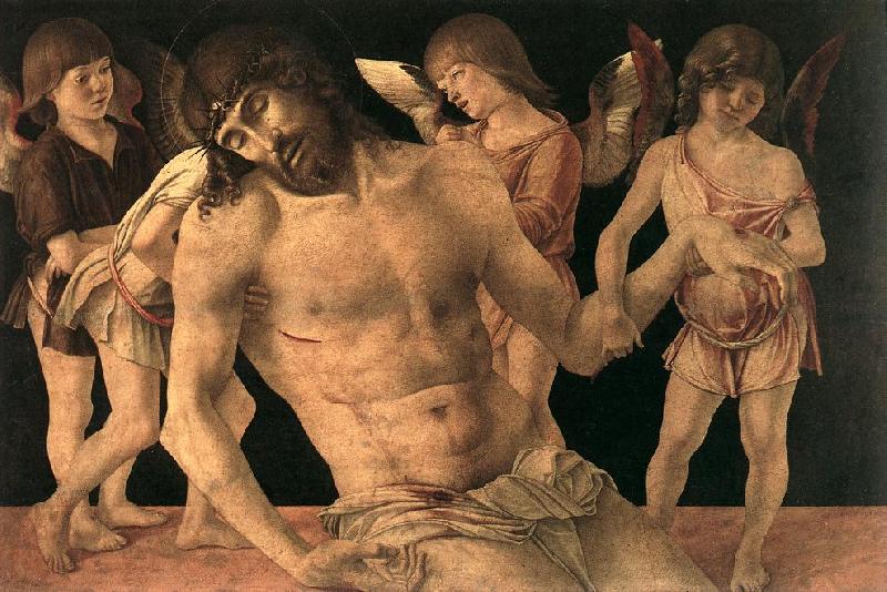 BELLINI, Giovanni Dead Christ Supported by Angels (Pieta)   3659 Spain oil painting art